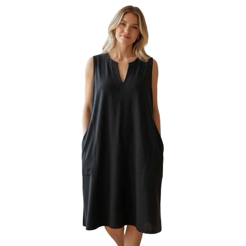 Lands End Black Swimsuit Cover Up Size Large